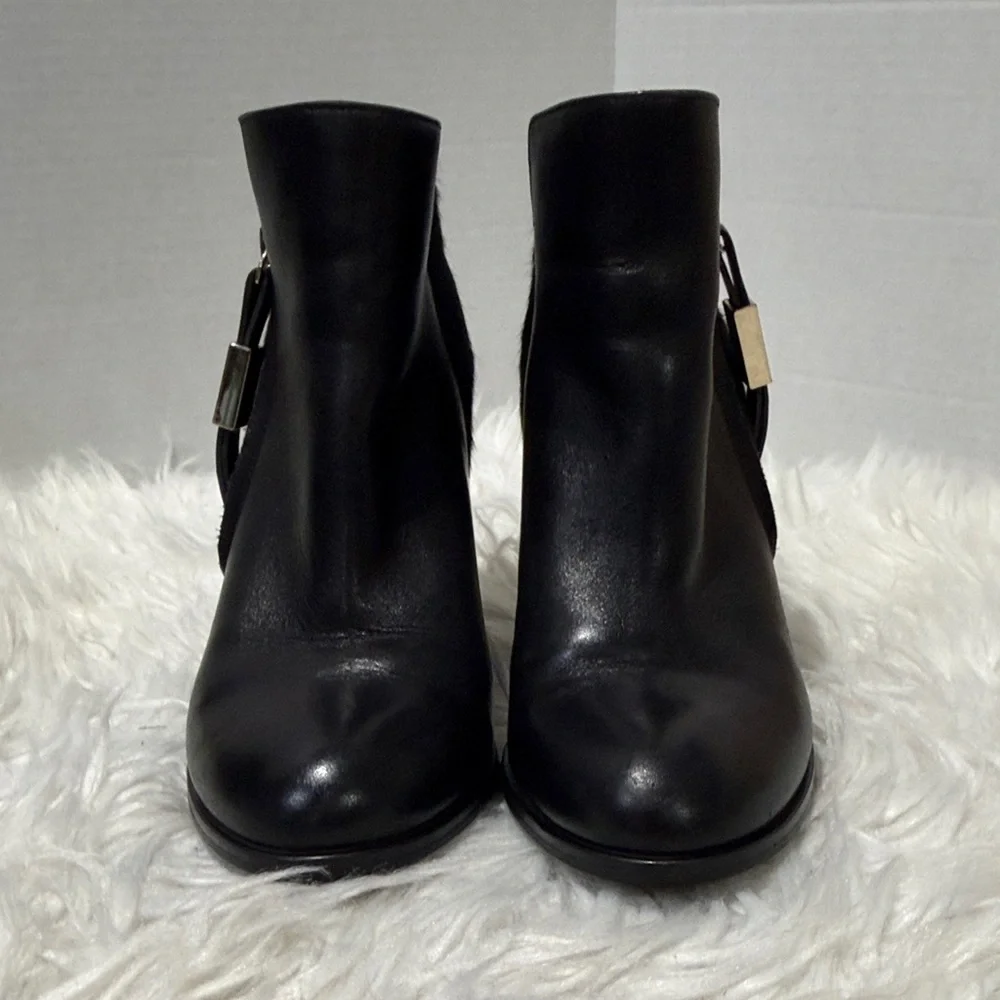SEE By Chloe Black Ankle Boots with Goldtone Accents - Picture 2 of 13